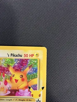 Pokemon Holo Birthday Pikachu Celebrations Collection #24 - Image 3