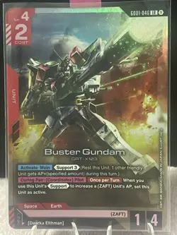 GUNDAM CARD Buster Gundam GD01-046 LR HOLO FOIL ENGLISH NEWTYPE RISING - Image 1