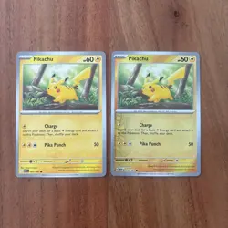 Pokemon TCG Pikachu 025/165 SV 151 Common & Reverse Holo NM Cards - Image 1