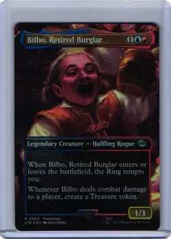 MTG Bilbo, Retired Burglar *BORDERLESS FOIL* The Lord of the Rings 403 NM - Image 1