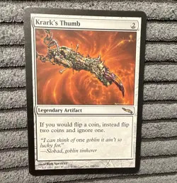 Krark's Thumb #190 MTG Mirrodin (2003) Rare Legendary Artifact English Authentic - Image 1