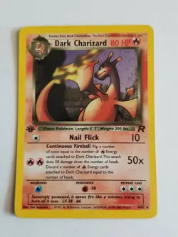 Dark Charizard 4/82 1st Edition Holo Rare Team Rocket Pokemon Card Played - Image 1