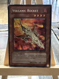 Yugioh *Volcanic Rocket X1 Secret Rare 1st Edition* (DMG) FOTB-EN000 - Image 1