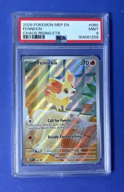 2026 Pokemon MEP EN Fennekin Chaos Rising ETB #080 PSA 9 MINT - Image 1