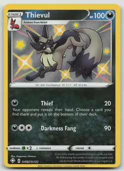 Pokemon Thievul SV082/SV122 Shining Fates Shiny Vault Shiny Rare Holo NM - Image 1