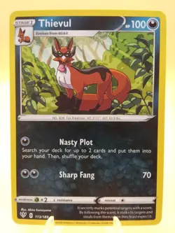 2020 Pokemon Darkness Ablaze Thievul #113 - Image 1
