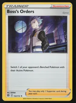 Pokemon Boss's Orders 132/172 SWSH09: Brilliant Stars Holo Pack Fresh - NM - Image 1