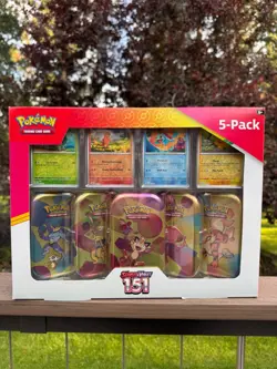 Pokemon TCG Scarlet and Violet Costco 151 Mini Tin 5 Pack (Meowth) - Image 1