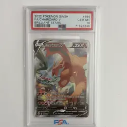 Pokemon 2022 Charizard V 154/172 SWSH09 Brilliant Stars Alt Full Art Holo PSA 10 - Image 1