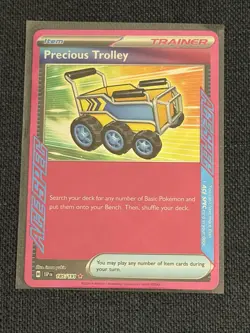 Pokemon TCG Precious Trolley Ace Spec Trainer SV08 Surging Sparks 185/191 - Image 1