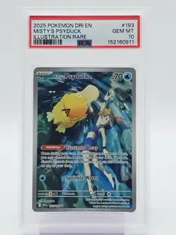 MISTY'S PSYDUCK 2025 POKEMON DESTINY RIVALS ILLUSTRATION RARE #193 PSA 10 Q6679 - Image 1