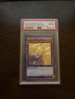YU-GI-OH! PSA 8 Blue-Eyes Ultimate Dragon GFP2-EN181 Ghost Rare - Image 1