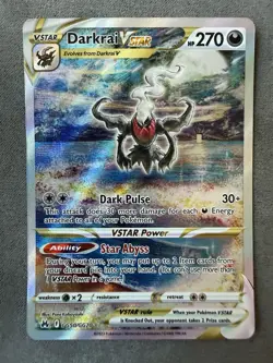 Pokemon TCG Darkrai Vstar GG50/GG70 Ultra Rare Crown Zenith Galarian Gallery NM - Image 1
