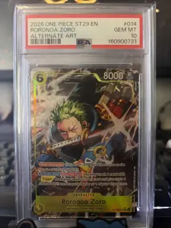 2026 One Piece ST29 EN Alternate Art #014 Rorona Zoro PSA 10 GEM MINT - Image 1