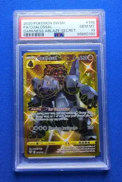 💎PSA 10 GEM MINT 2020 Pokemon Darkness Ablaze COALOSSAL #198 Full Art Secret - Image 1
