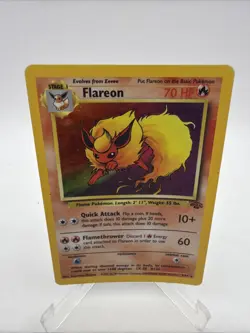 Flareon 3/64 Jungle Set Rare Holo Vintage Pokemon TCG Card MP - Image 1