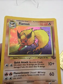 Flareon 3/64 Jungle Set Rare Holo Vintage Pokemon TCG Card MP - Image 2