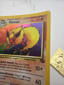 Flareon 3/64 Jungle Set Rare Holo Vintage Pokemon TCG Card MP - Image 4