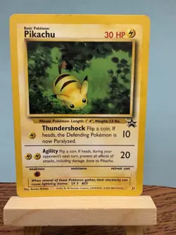 Pokemon TCG Pikachu Black Star Promo #27 Vintage Rare WOTC Card CREASED - Image 1