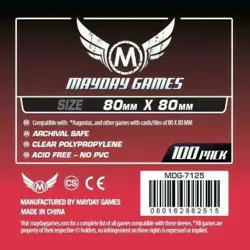 MDG7125 MAYDAY GAMES Square Board Game Card Sleeves Clear Size 80 x 80mm 100ct - Image 1