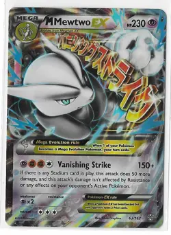 M Mewtwo EX 63/162 Breakthrough Holo XY Pokemon TCG Card NM - Image 1