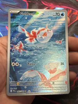 Goldeen Illustration IR Rare 087/084 Pitch Black Card in hand! Pokemon English - Image 1