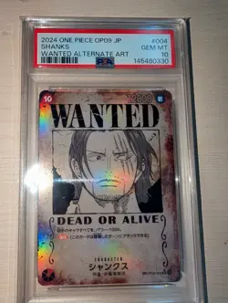 PSA 10 Shanks OP09-004 Wanted Japanese One Piece Card - Image 1