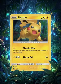 Lot 4 (LP) Pikachu SM76 Black Star Holo Promo Pokemon cards - Image 1