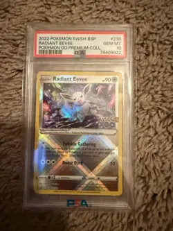 Radiant Eevee SWSH230 PSA 10 Pokemon Go Premium Collection Pokemon Card Graded - Image 1