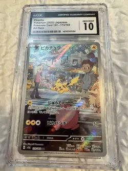 CGC GEM MINT 10 2023 Japanese Pikachu Art Rare 173/165 SV2a Pokemon Card 151 - Image 1