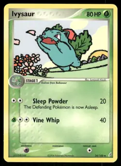 Pokemon Cards Ivysaur 34/100 Crystal Guardians Uncommon LP *2 - Image 1
