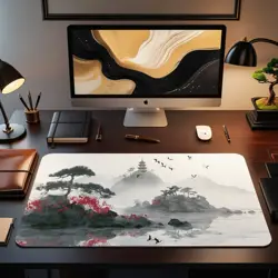 Island MTG Playmat Sumi E Ink Wash Seascape Blue Mana Landscape 14x24 Commander - Image 2