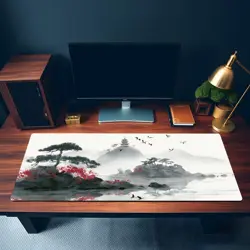 Island MTG Playmat Sumi E Ink Wash Seascape Blue Mana Landscape 14x24 Commander - Image 3