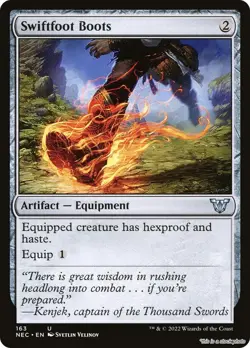 Swiftfoot Boots Commander: Kamigawa: Neon Dynasty NEC 163 Uncommon NM - Image 1