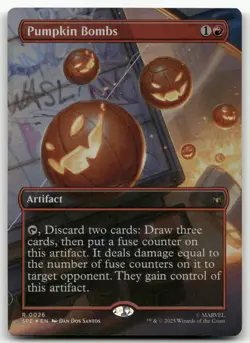 Pumpkin Bombs (Borderless) #26 (Foil) (NM) Spider-Man SPE Magic MTG - Image 1