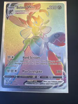 Pokemon TCG Scizor Vmax Rainbow Full Art Sword And Shield - Image 1