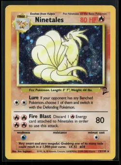 Ninetales 13/130 Holo Base Set 2 MP Pokemon - Image 1