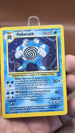 Poliwrath - 15/130 - Holo Rare Base Set 2 - Pokemon Card - MP - Image 3