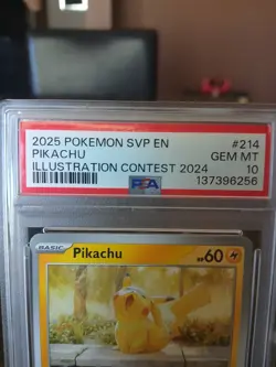 Pikachu 214 Illustration Contest 2024 SVP English Promo Holo PSA 10 - Image 2