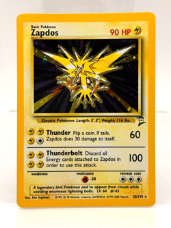 MP Zapdos Base Set 2 Holo Rare 20/130 w/SWIRL 🌀 Vintage Pokemon TCG - Image 1
