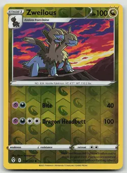 Pokemon Zweilous 114/203 Evolving Skies Uncommon Reverse Holo NM - Image 1