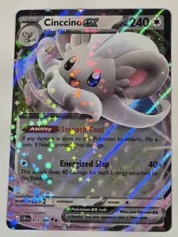 2026 POKEMON TCG CINCCINO EX 73 MEGA EVOLUTION CHAOS RISING DOUBLE RARE HOLO NM - Image 1