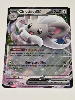 2026 POKEMON TCG CINCCINO EX 73 MEGA EVOLUTION CHAOS RISING DOUBLE RARE HOLO NM - Image 2
