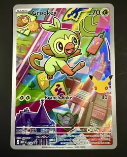 Pokemon Series 2 Grookey 052 Illustration Collection Promo celebration stamp. NM - Image 3