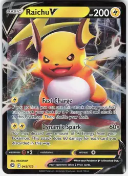 Raichu V 045/172 V Rare Brilliant Stars Pokemon NM/M - Image 1