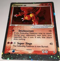 Pokemon Magmar ex EX Ruby & Sapphire Ultra Rare Holo 100/109 English 2003 90 HP - Image 1