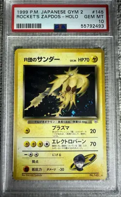 Pokemon 1999 Japanese Rocket's Zapdos Holo Gym 2 #145 PSA 10 - Image 1