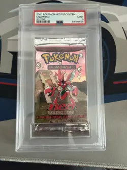 Pokemon Neo Discovery Booster Pack Scizor Art GRADED PSA 9 21.08g HEAVY 742818062909 - Image 1