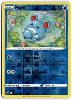 Pokemon TCG Marill 058/264 SWSH08: Fusion Strike Common Reverse Holo NM - Image 1