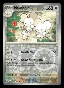 Maushold 168/193 Uncommon Paldea Evolved Pokemon Reverse Holo Near Mint - Image 1